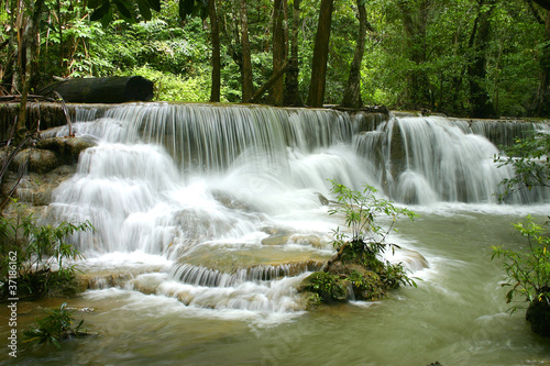 Fototapeta Naklejka Na Ścianę i Meble -  Waterfall in deep forest at Kanchanaburi, Thailand