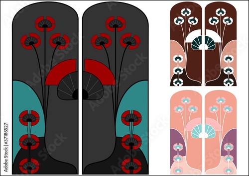 art nouveau patterns in japanese style