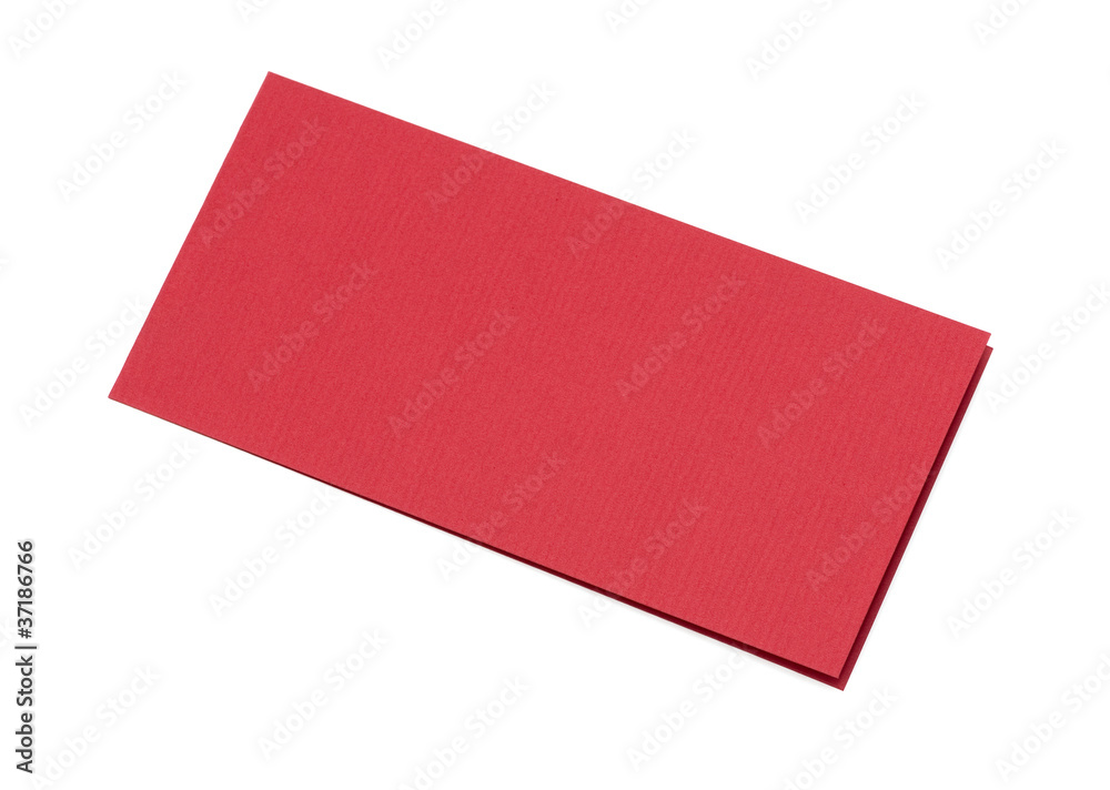 close up of a folded card on white background close up of a folded card on white background