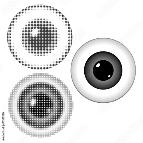 Vector illustration of stylized eyeball with a pupil