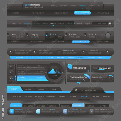 Web site design template navigation elements