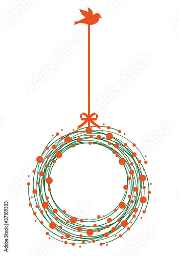 christmas wreath, vector