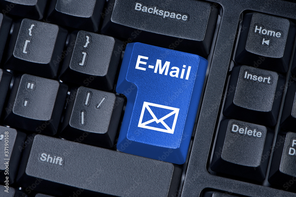 E-mail button computer keyboard with envelope icon. E-mail button computer keyboard with envelope icon.