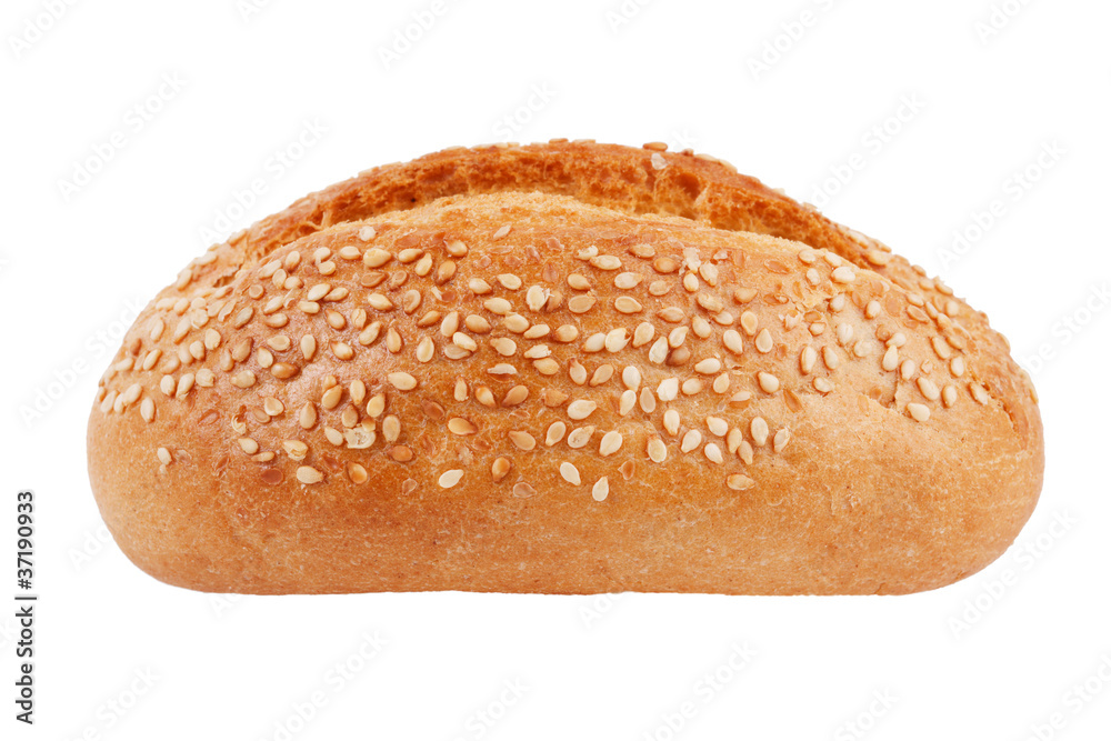 The little red-cheeked French bun with sesame seeds The little red-cheeked French bun with sesame seeds
