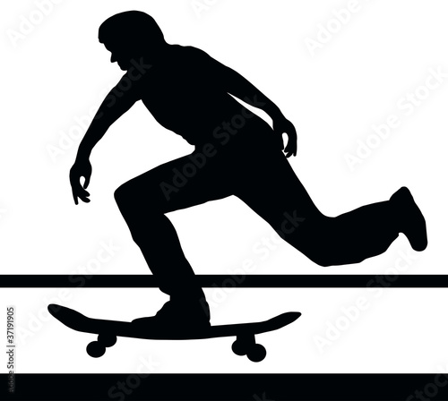 Skateboarding Building Up Speed
