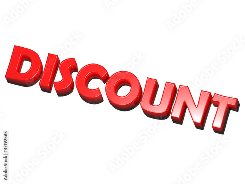 the word discount, red on white background