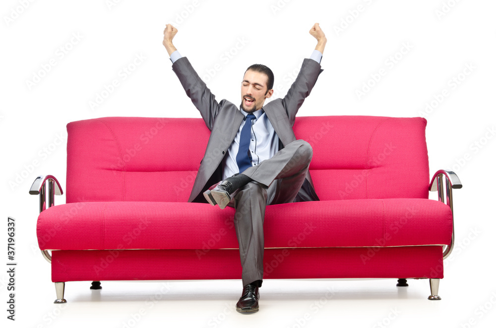 Man sitting on the sofa Man sitting on the sofa