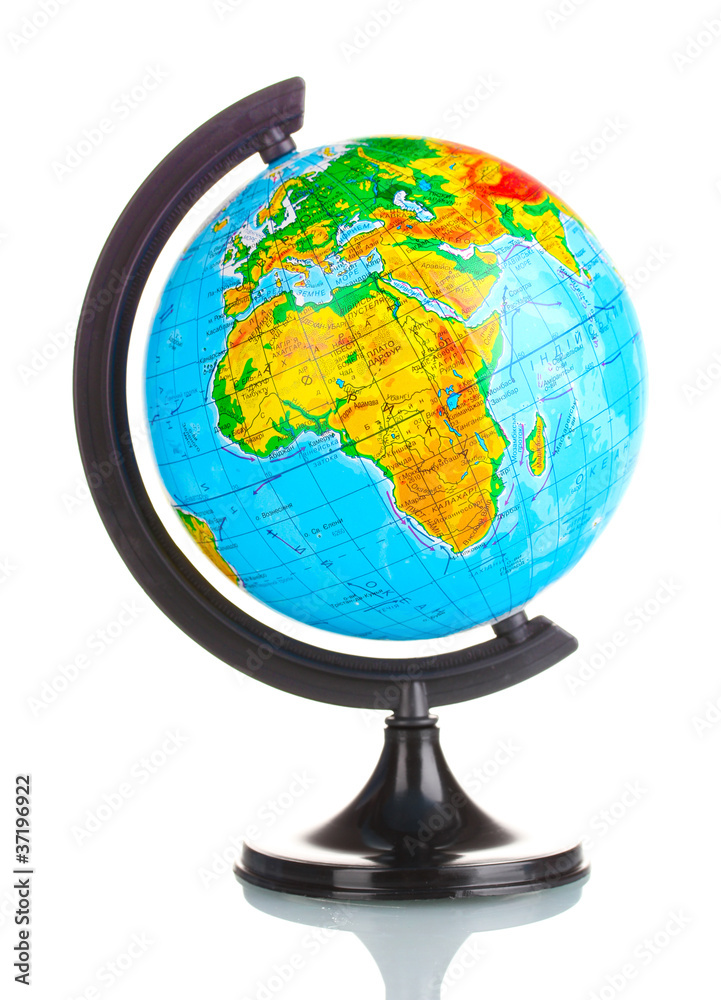 Globe in Ukrainian language isolated on white Globe in Ukrainian language isolated on white