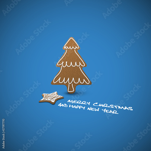 Vector Christmas card - ginger breads with white icing