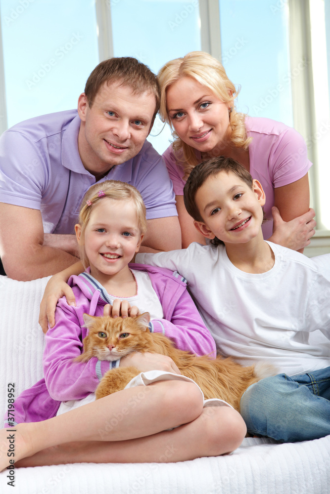 Family with pet