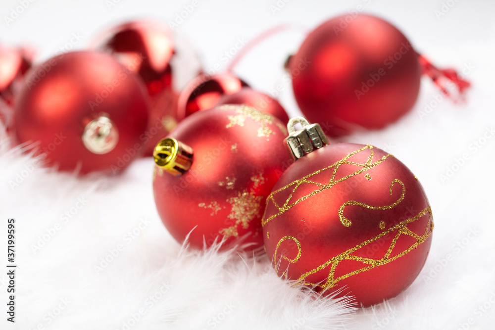 Christmas balls on the white background Christmas balls on the white background