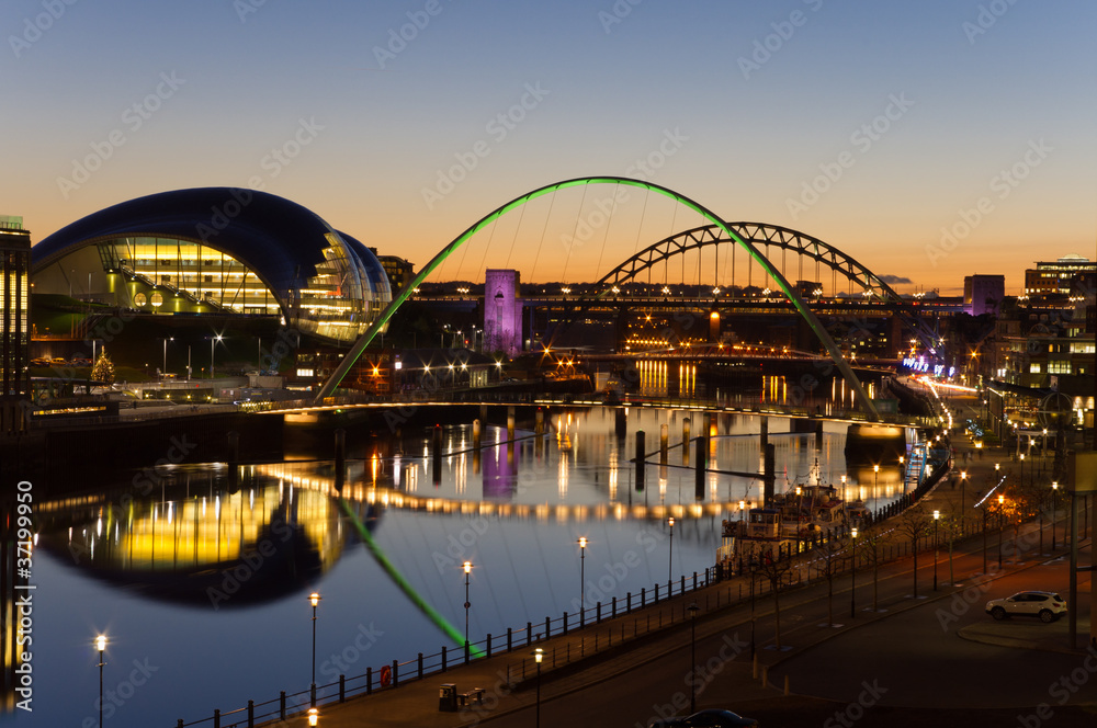Tyne bridges at twilight