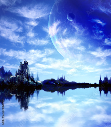 Landscape in fantasy planet