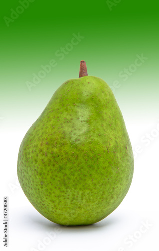 Pear isolated on white-green background