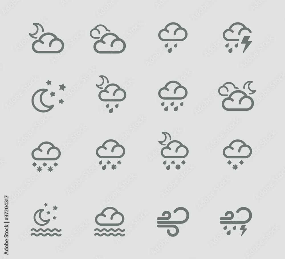 Vector weather forecast pictogram set. Part 2 Vector weather forecast pictogram set. Part 2