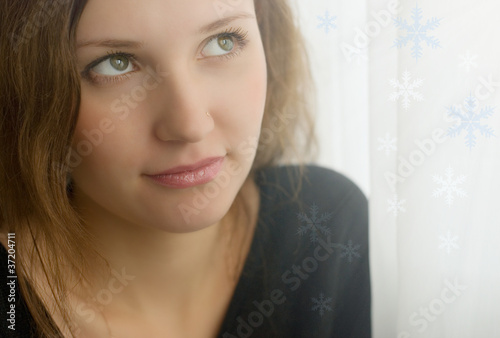 Portrait with snowflakes