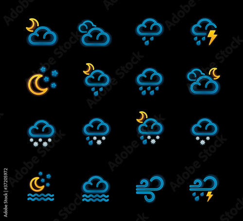 Vector weather forecast icons. Part 2