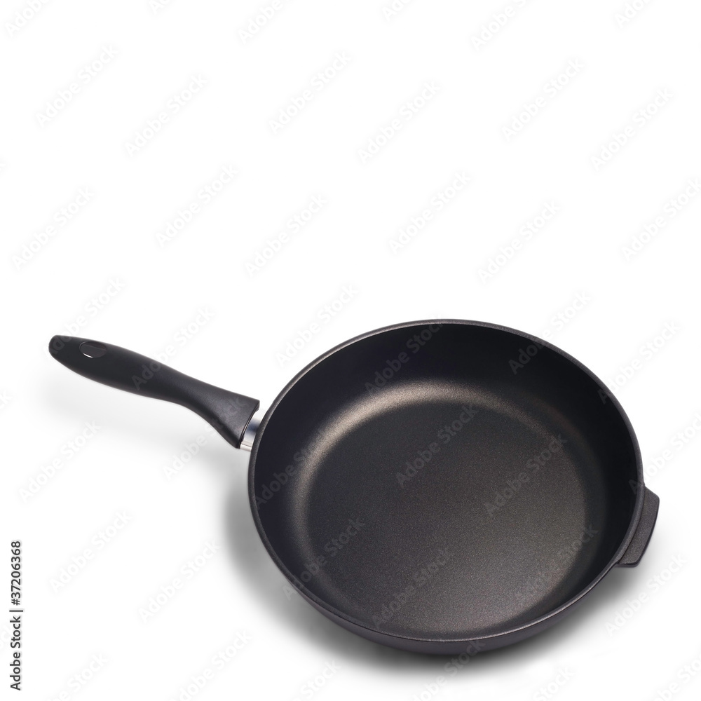 black kitchen pan isolated on white background black kitchen pan isolated on white background