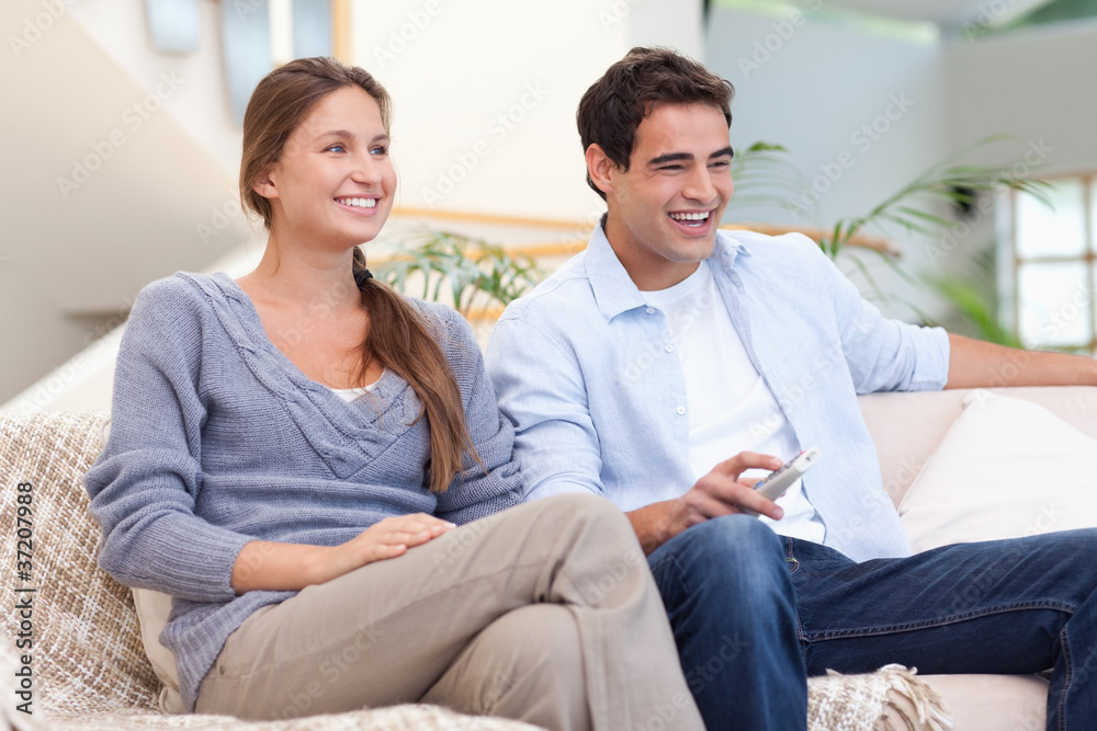 Couple watching TV