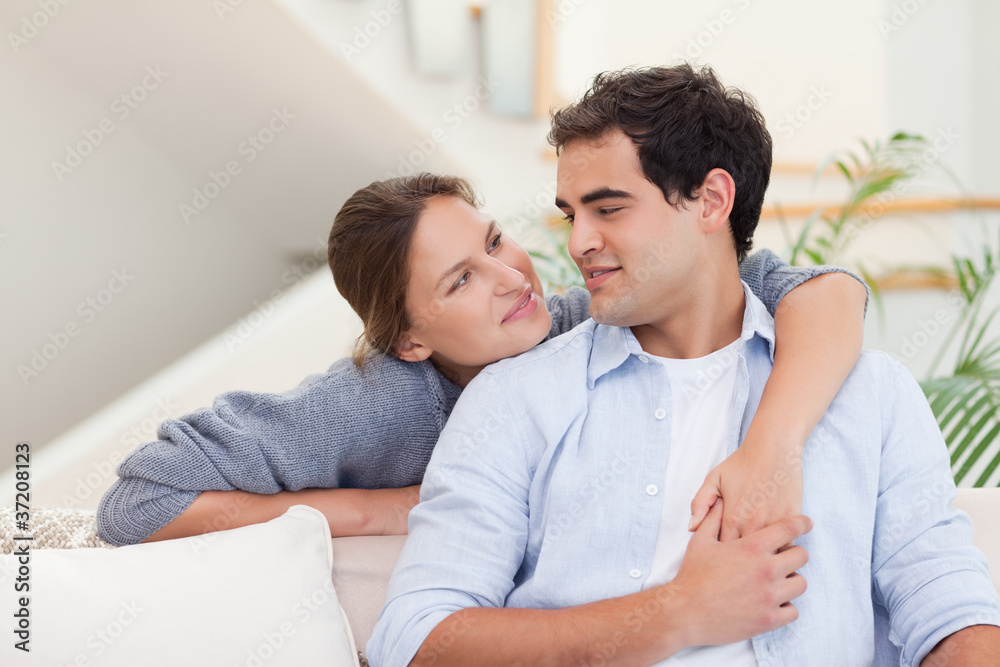 Young couple hugging