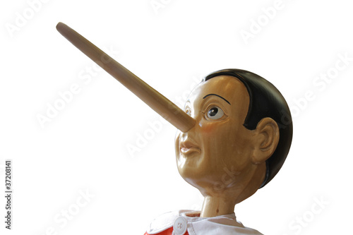 Fototapeta Head of Pinocchio,Pinokio,Buratino,isolated,View 3