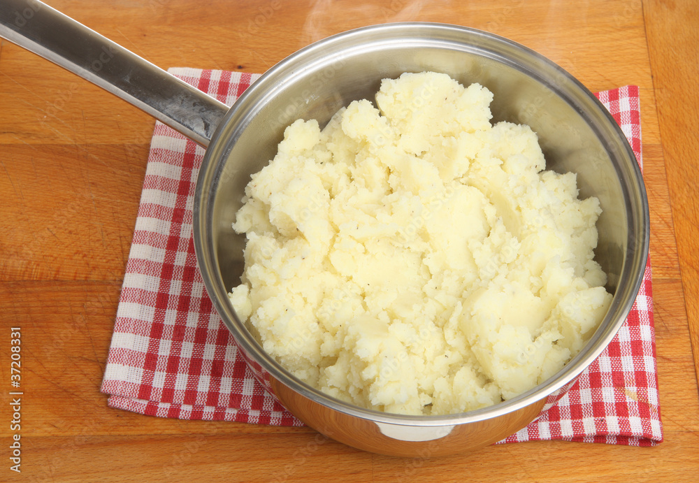 Mashed Potatoes in Saucepan