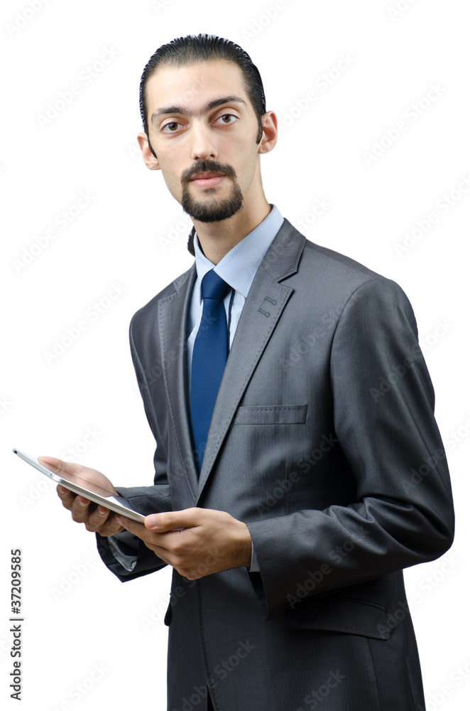 Businessman working on tablet computer Businessman working on tablet computer