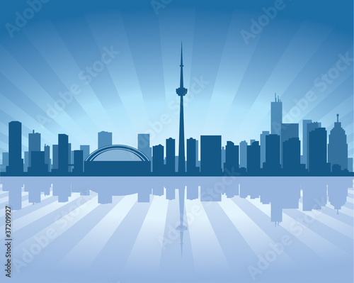 Toronto skyline with reflection in water