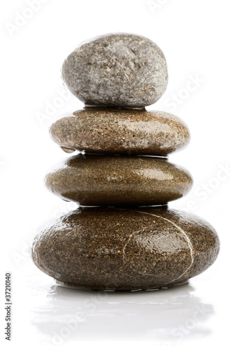 wet pebbles over white backgrounds