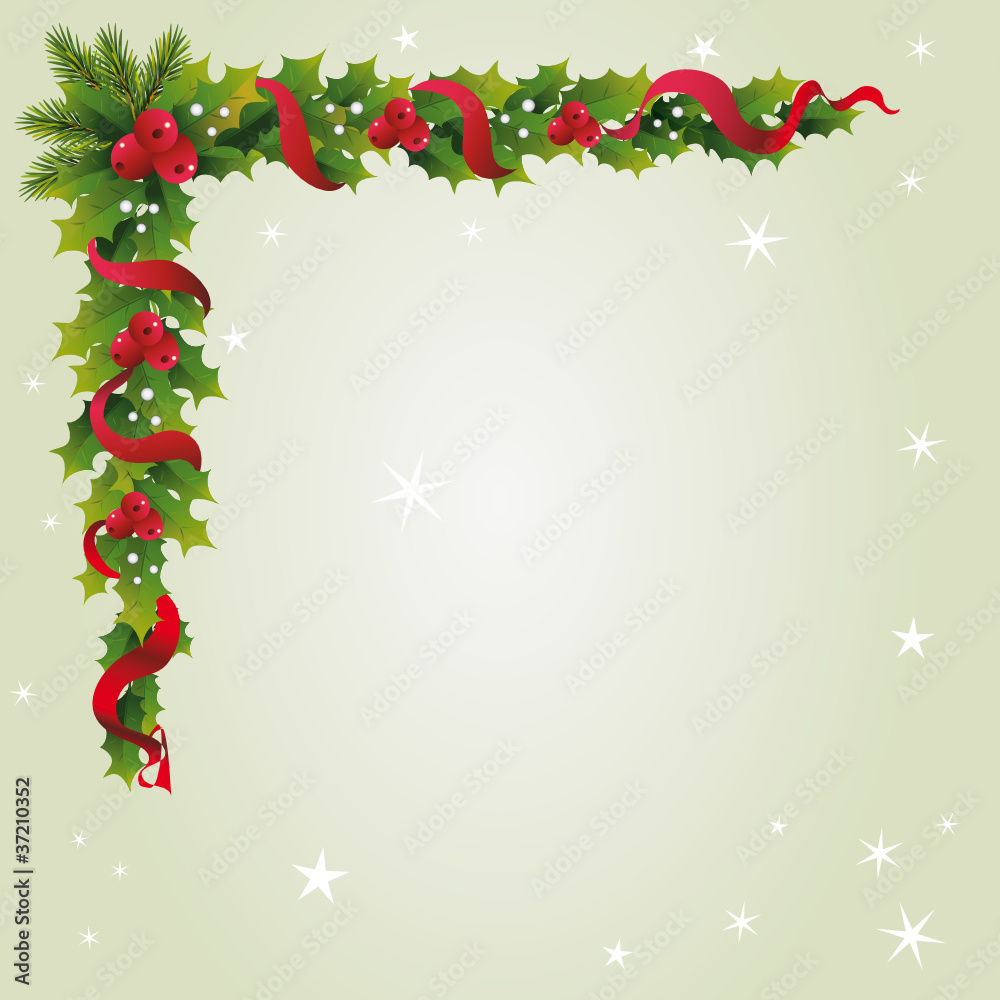 Briefpapier mit Weihnachts Girlande Stock Vector | Adobe Stock