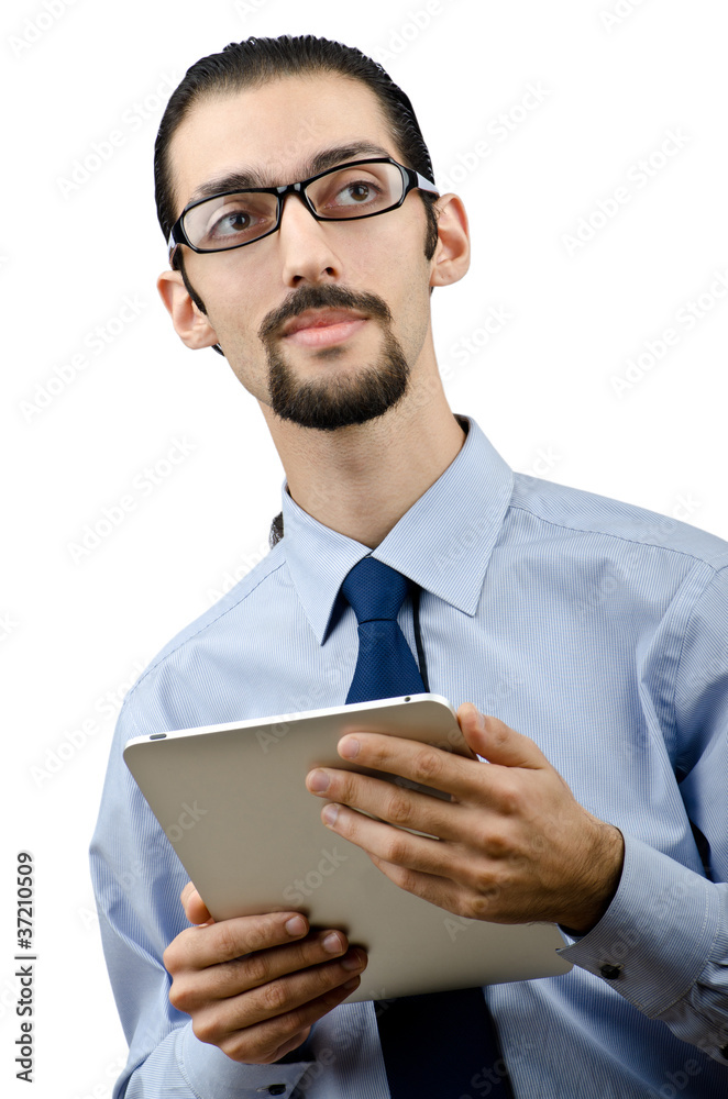 Businessman working on tablet computer Businessman working on tablet computer