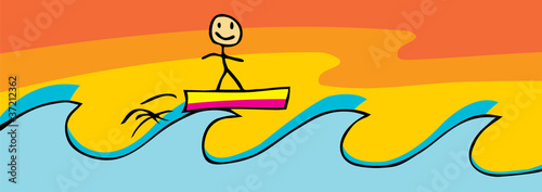 Surfing Stick Figure