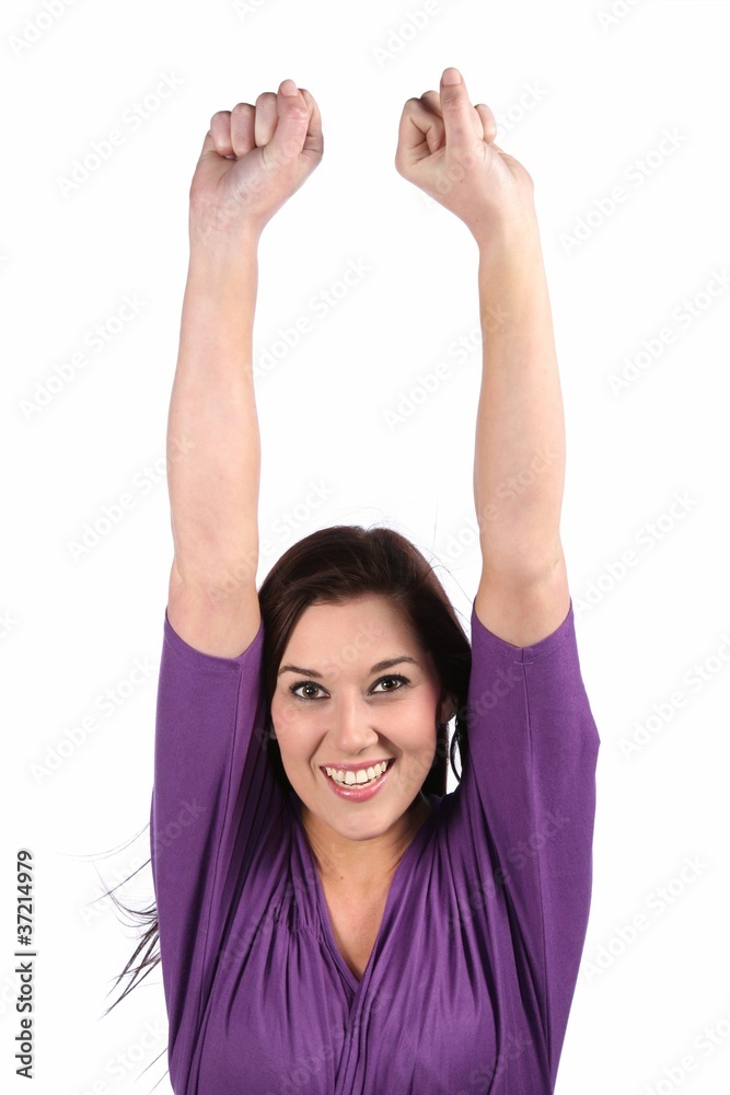 Brunette Girl Cheering Brunette Girl Cheering