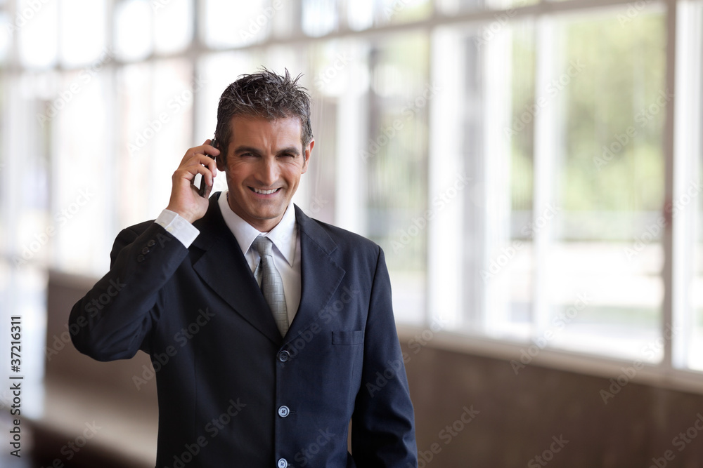 Businessman Talking on Cell Phone Businessman Talking on Cell Phone
