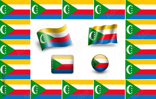 Flag of Comoros. icon set. flags frame Free Download Flag of Comoros. icon set. flags frame - GFXLoad