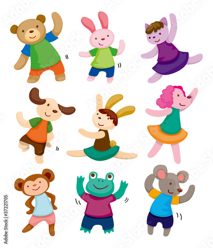 cartoon animal dancer icons