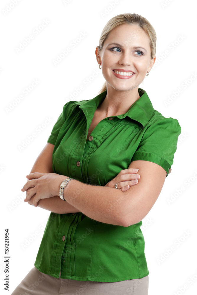 Attractive young woman portrait isolated on white Attractive young woman portrait isolated on white