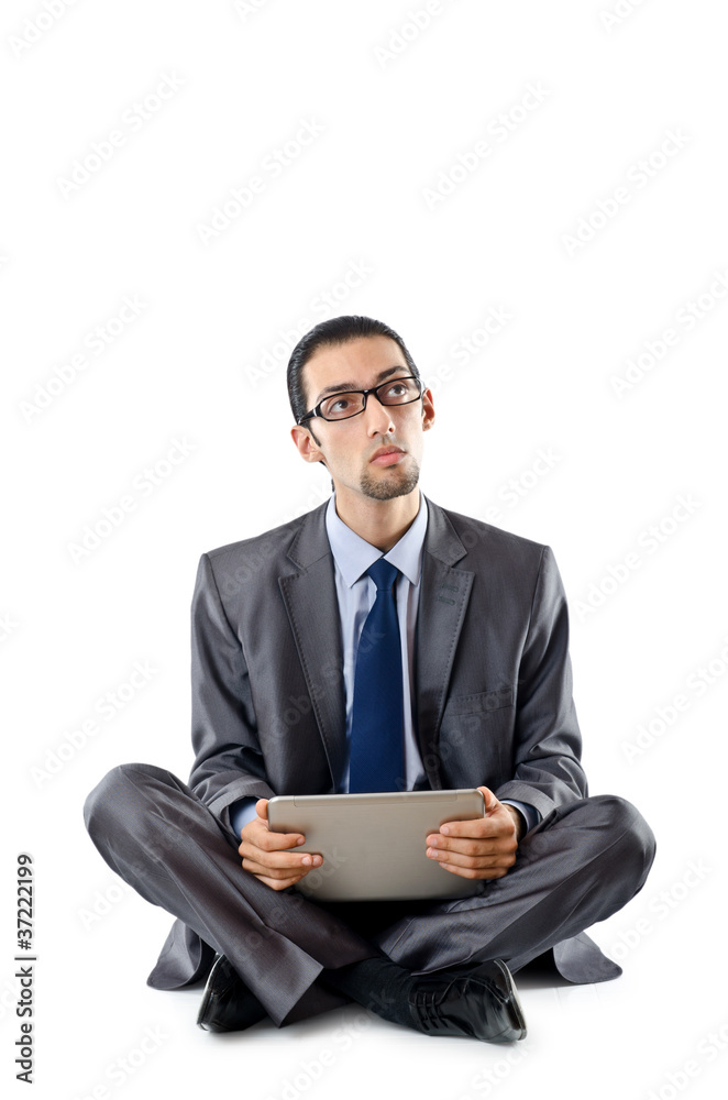 Busissman working on the laptop