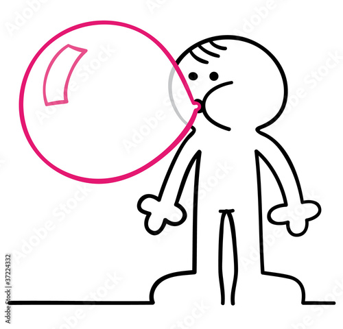 figur mit kaugummiblase