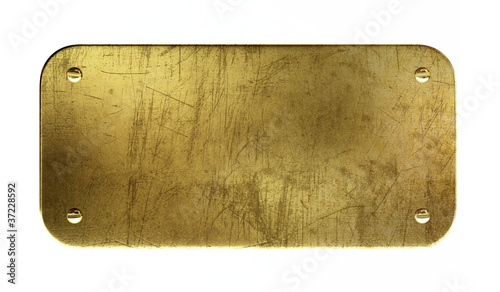 Old brass plaque