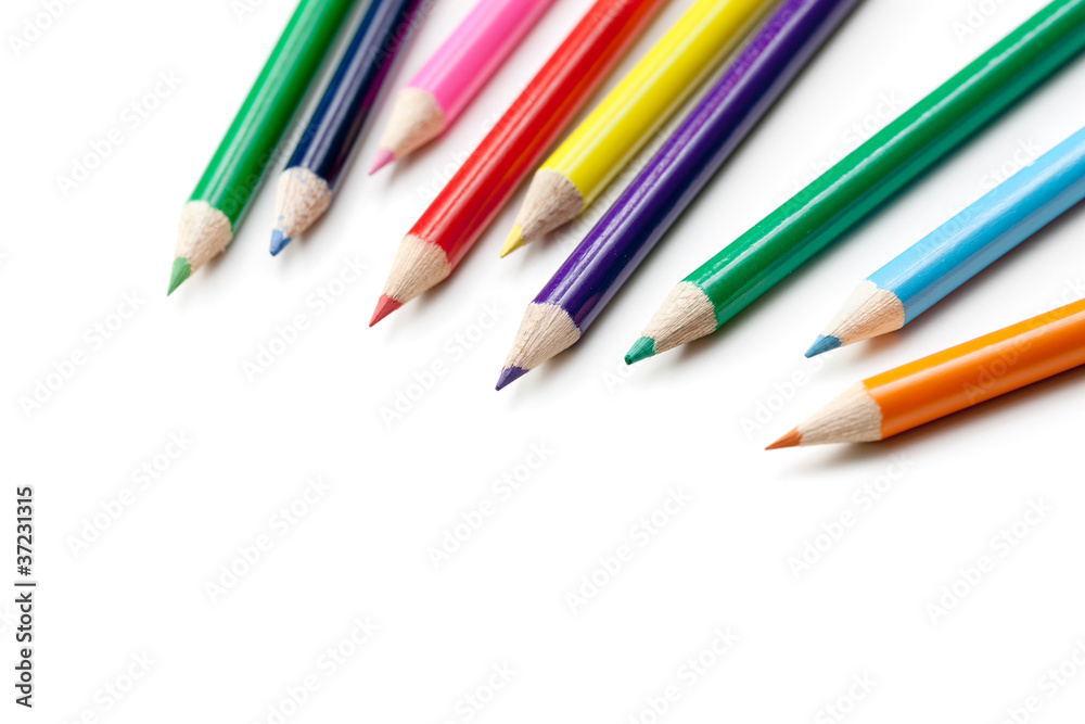 Colored pencils isolated on white Colored pencils isolated on white