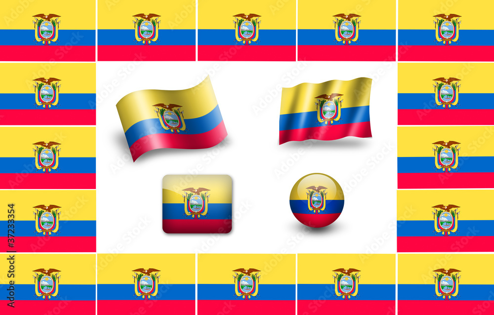 Obraz premium Sovereign state flag of country of Ecuador