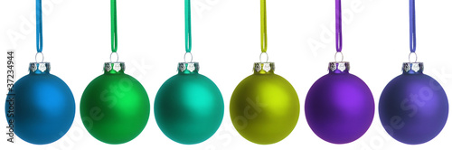 Grüne und Blaue Weihnachtskugeln