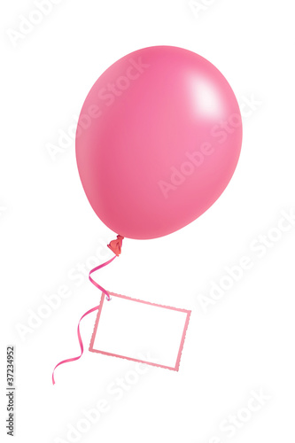 Rosa Luftballon mit Schildchen
