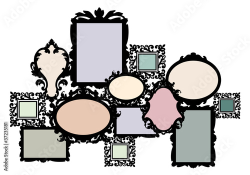 blank picture frame set, vector
