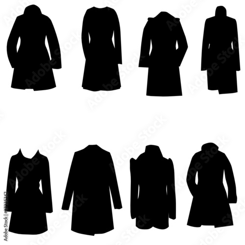 beautiful coats vector silhouettes illustrations