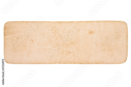 Blank vintage rectangular tag isolated on white