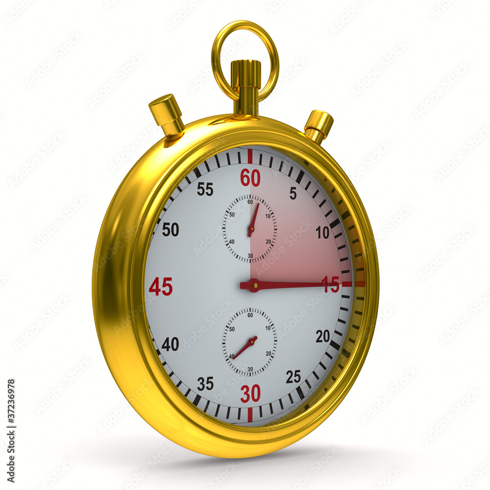 Stopwatch on white background. Isolated 3D image Stopwatch on white background. Isolated 3D image