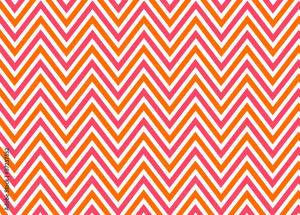 Bright chevron red, orange and white, vector pattern.