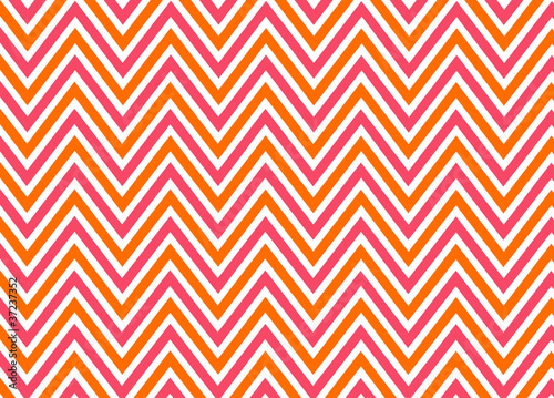 Obraz na płótnie Bright chevron red, orange and white, vector pattern. w salonie